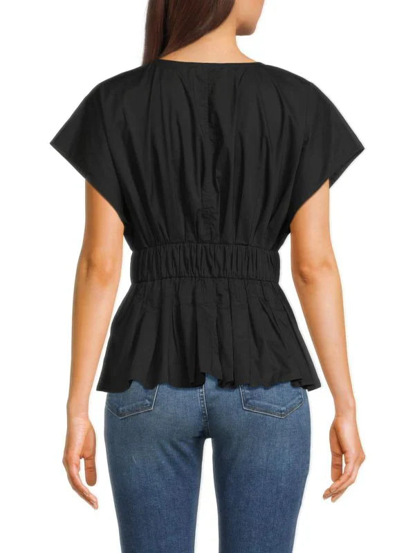 Splitneck Smocked Top