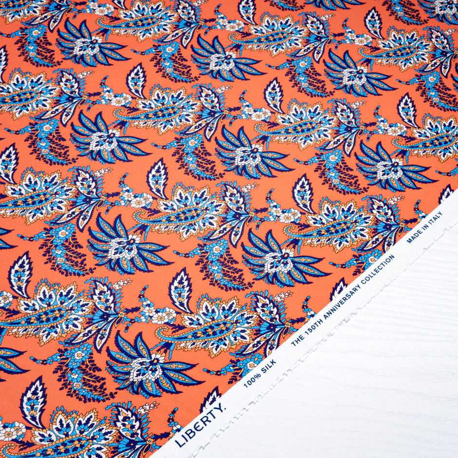 Orange 'Arundel' Liberty Pure Silk Twill