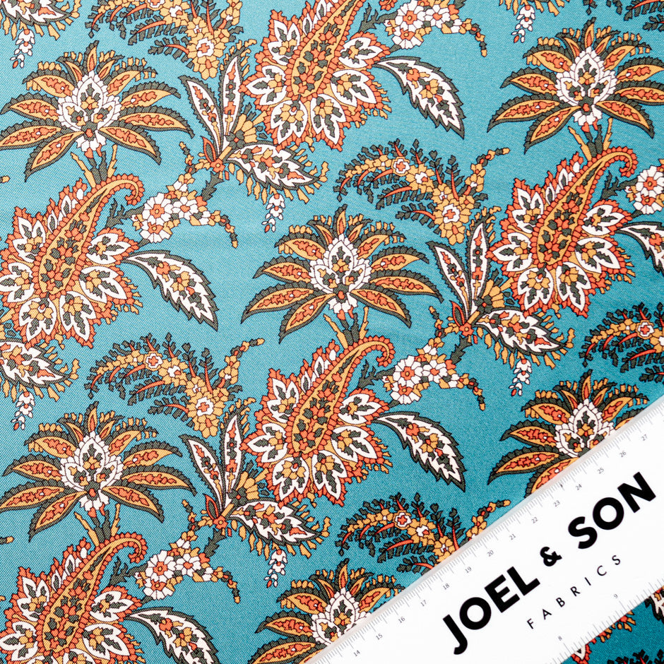 Teal 'Arundel' Liberty Pure Silk Twill