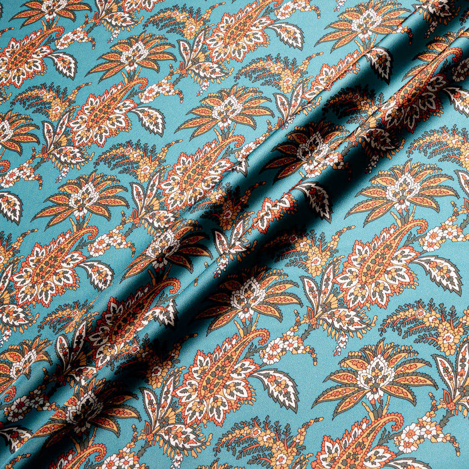 Teal 'Arundel' Liberty Pure Silk Twill