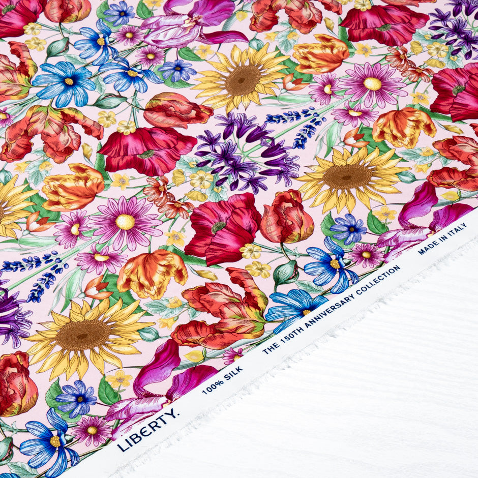 Pink 'Floral Muse' Liberty Silk Crêpe de Chine