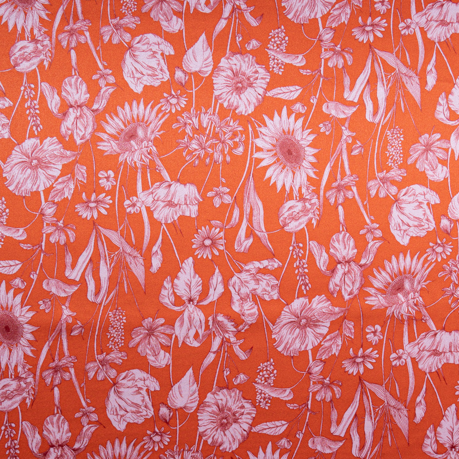 Red 'Mono Muse' Liberty Pure Silk Satin