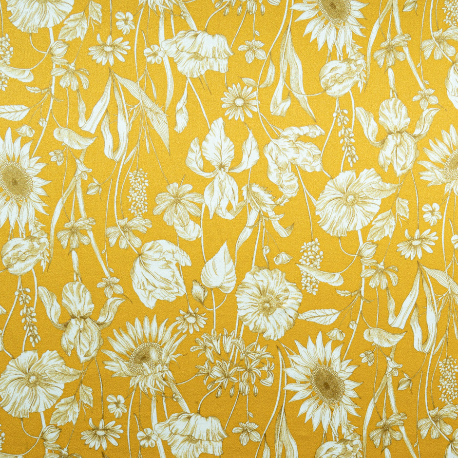 Yellow 'Mono Muse' Liberty Pure Silk Satin