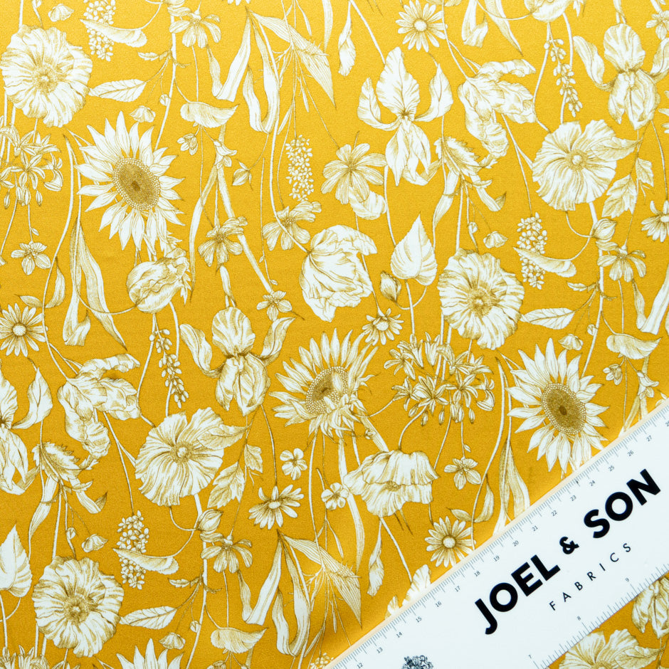Yellow 'Mono Muse' Liberty Pure Silk Satin