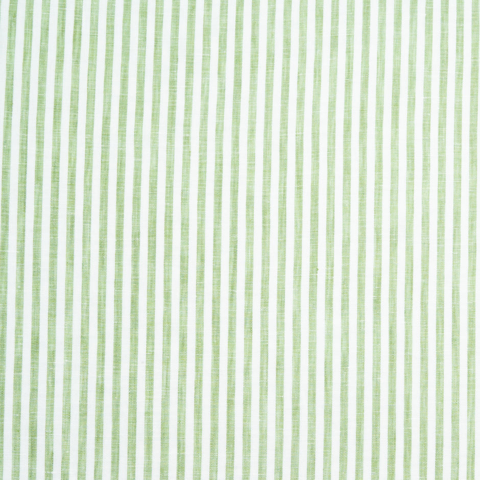 Green & White Candy Striped Handkerchief Linen