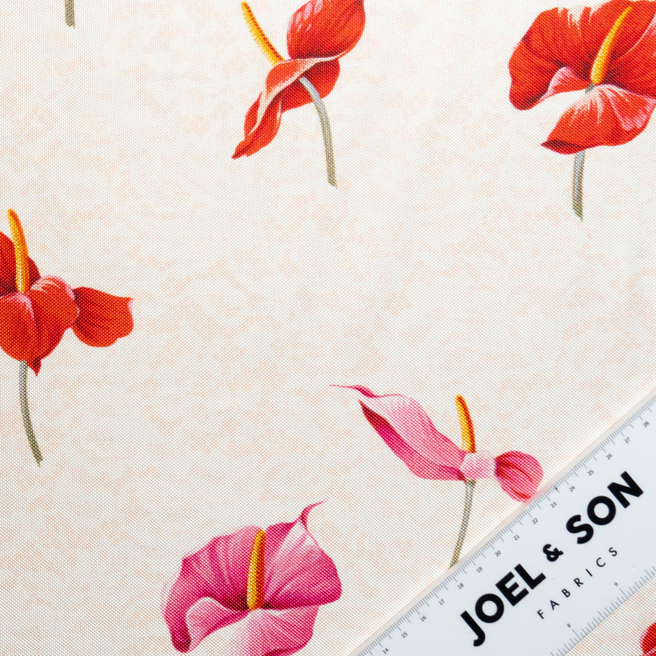 Pink & Red Floral Double Silk Twill
