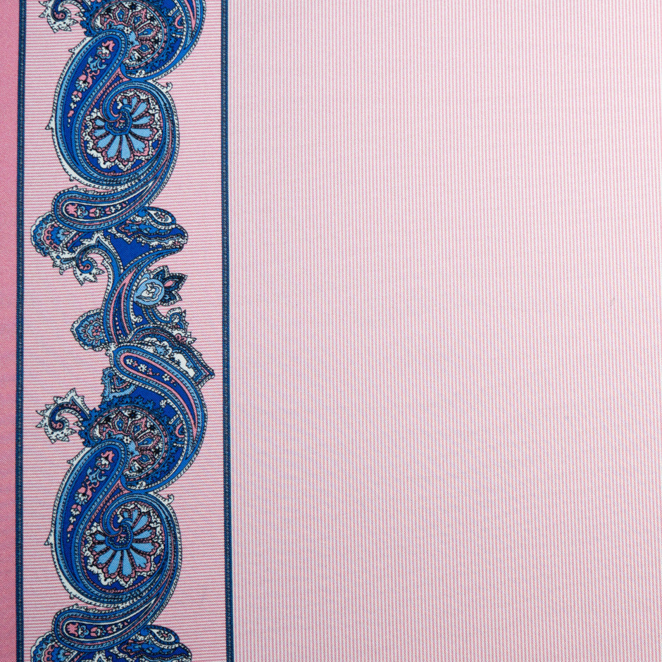 Baby Pink Fine Striped Silk Twill