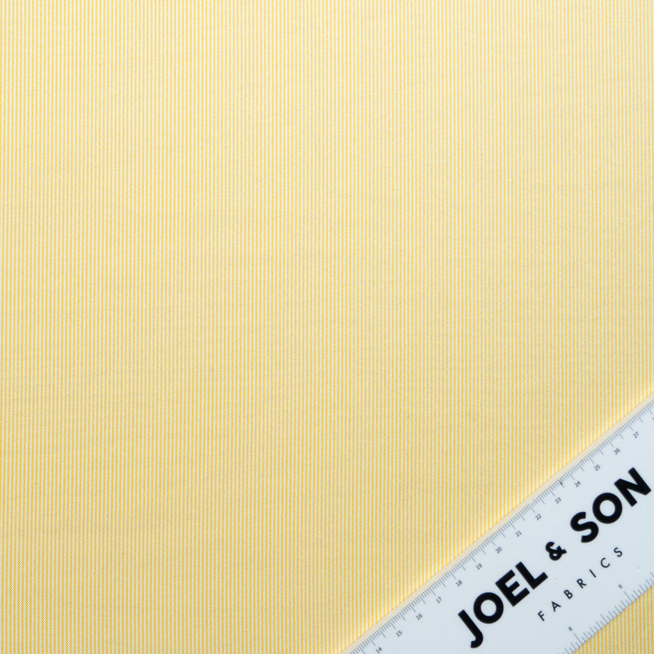 Lemon Yellow Fine Striped Silk Twill