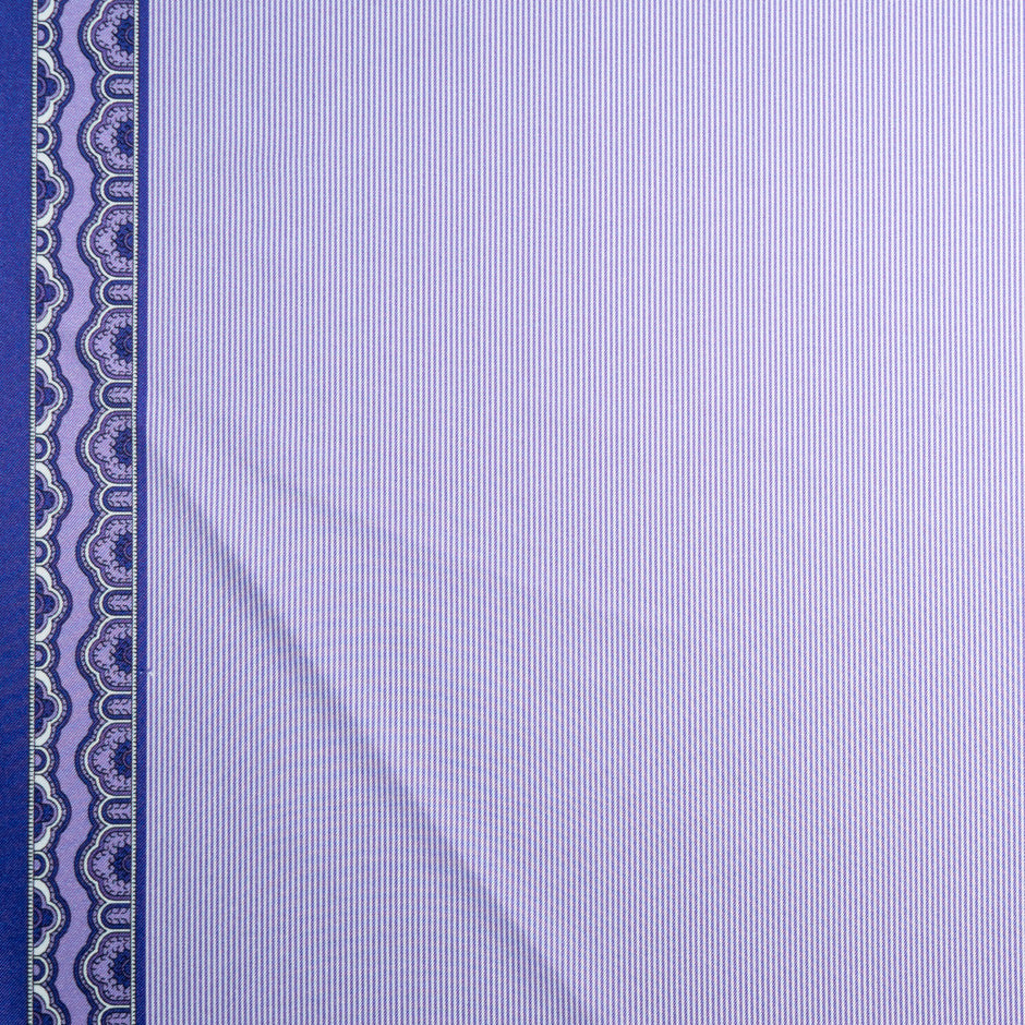 Purple Fine Striped Silk Twill