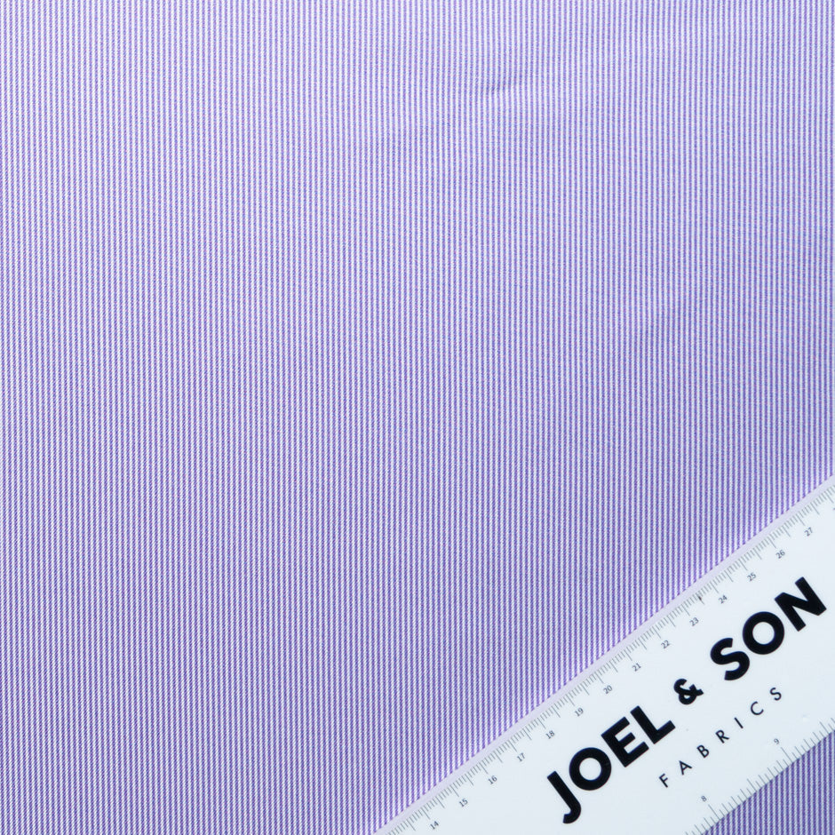 Purple Fine Striped Silk Twill