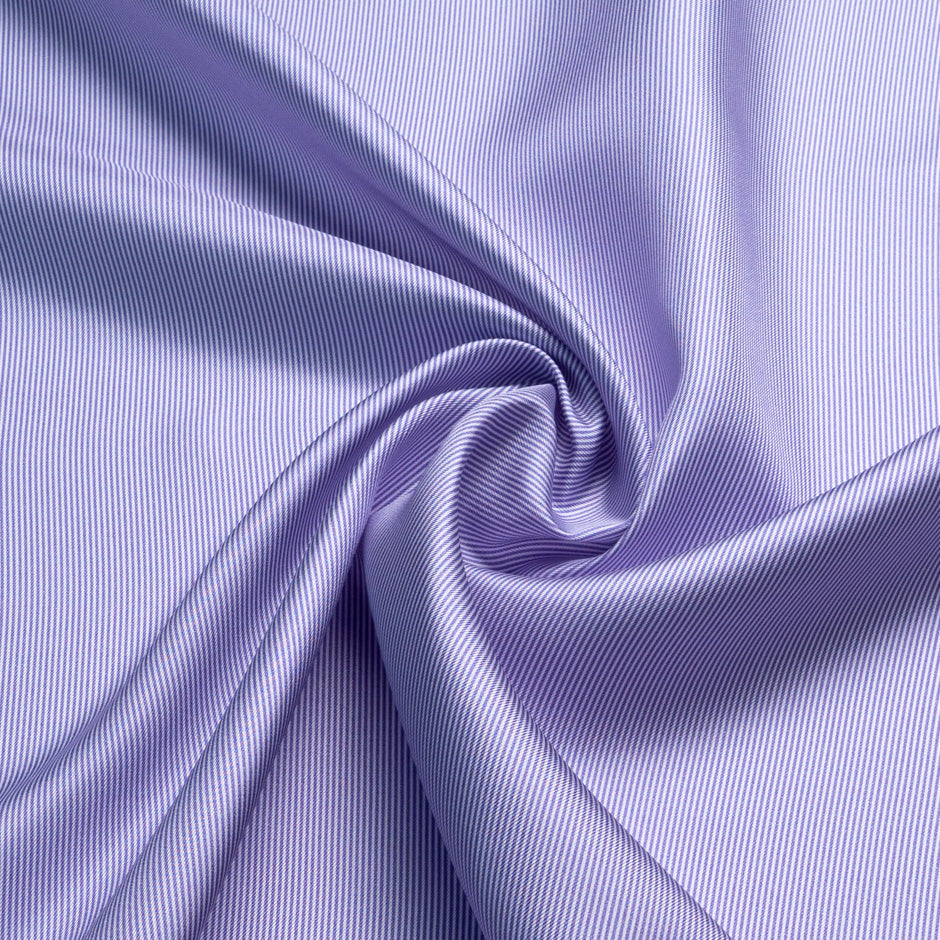 Purple Fine Striped Silk Twill