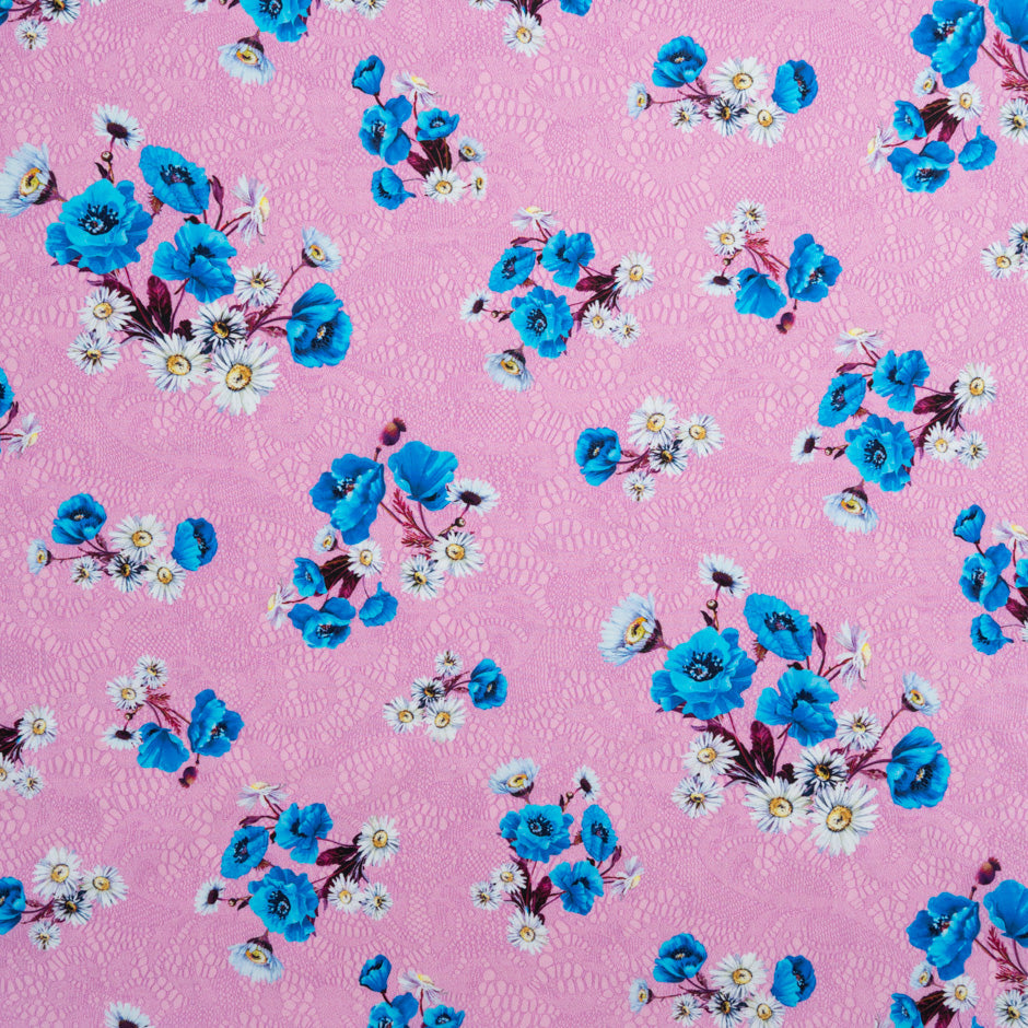 Daisy Floral Printed Candy Pink Cotton