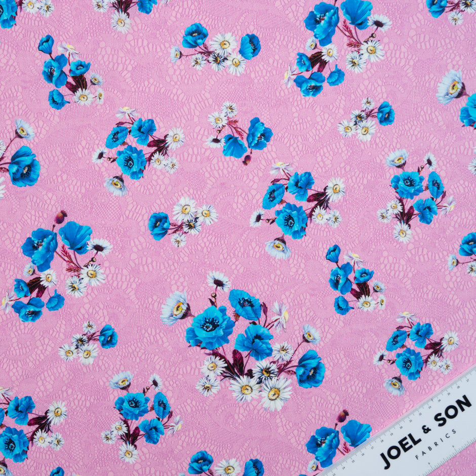 Daisy Floral Printed Candy Pink Cotton