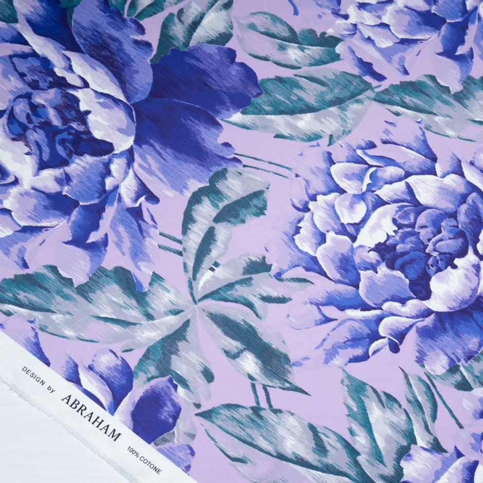 Blue Floral Printed Lilac Luxury Cotton