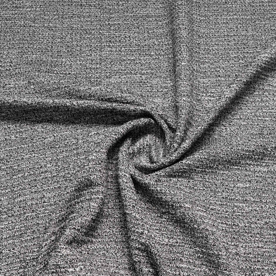 Black & Ivory Metallic Cotton Blend Bouclé