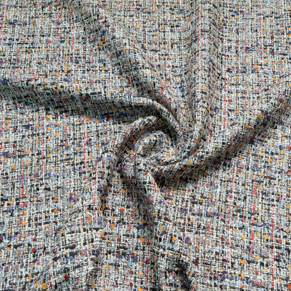 Multi-Coloured Metallic Wool Blend Bouclé