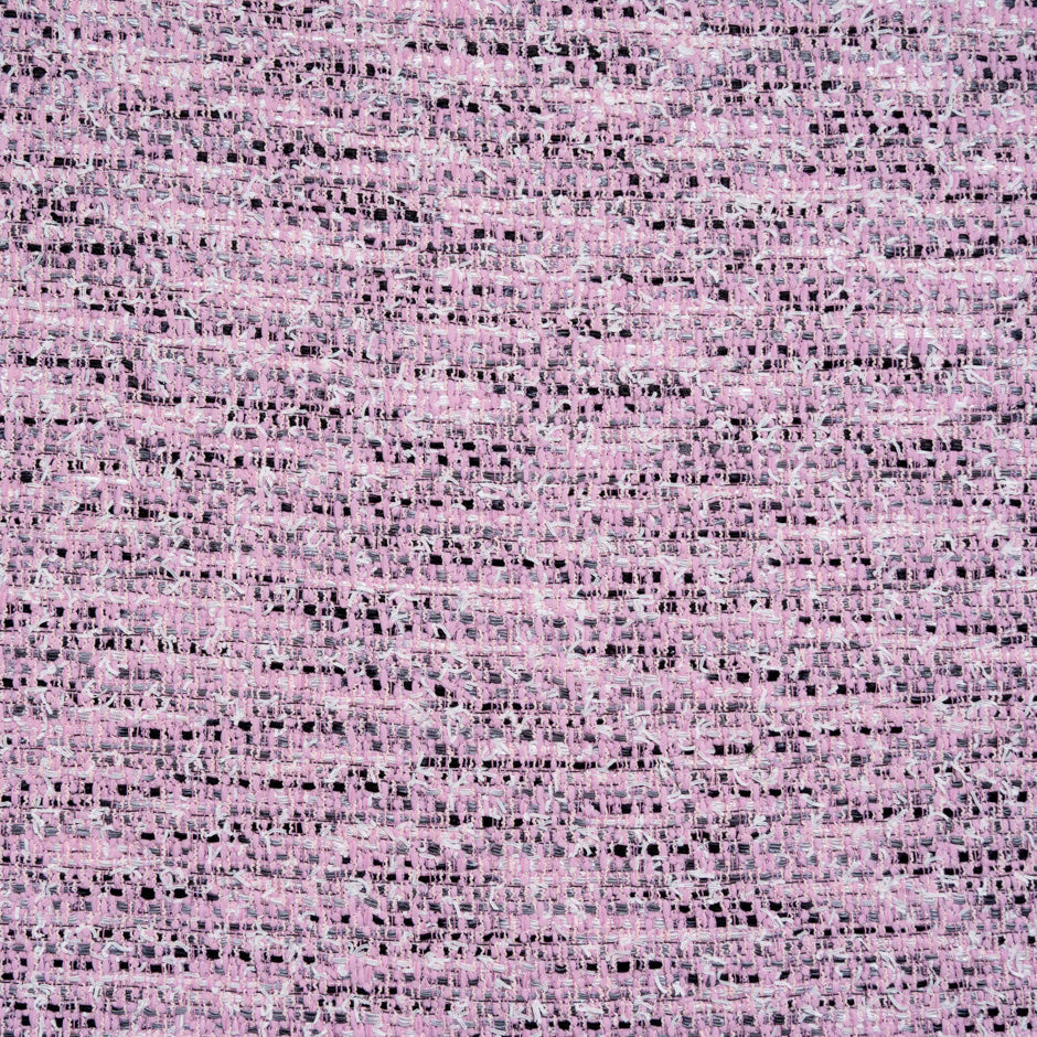 Candy Pink & Black Cotton Blend Bouclé