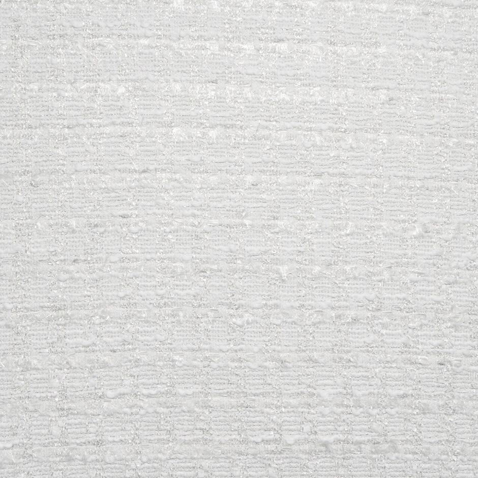 White Metallic Woven Mixed Fibre Bouclé
