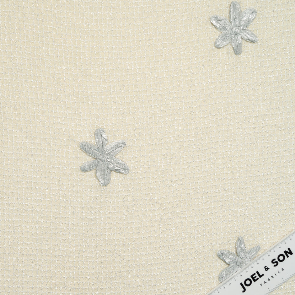 Silver Star Cream Wool Blend Bouclé