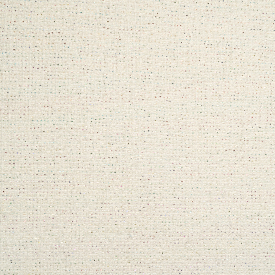 Multi Sequinned Wool Blend Cream Bouclé