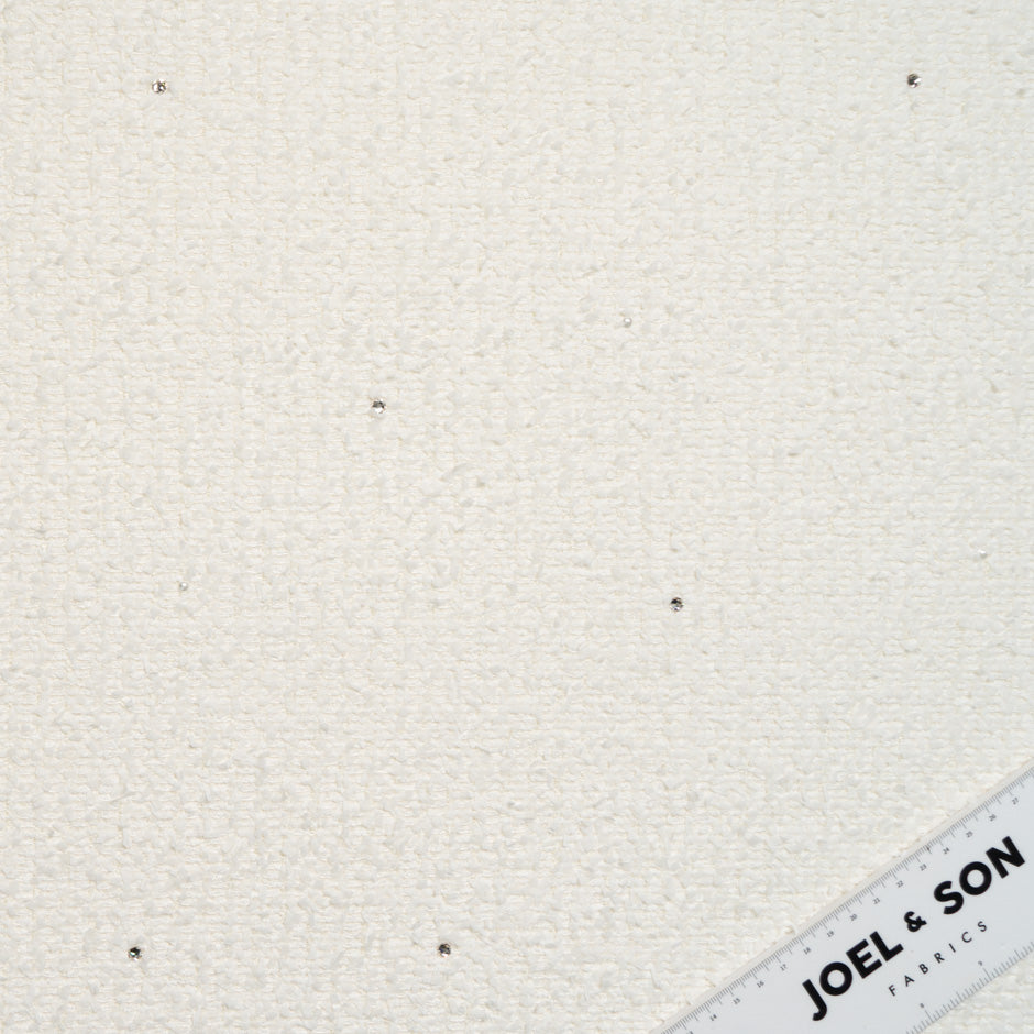 Diamanté Wool & Cotton Blend Ivory Bouclé