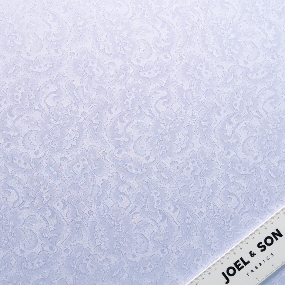 Pale Lilac Floral Lace Jacquard Pure Silk
