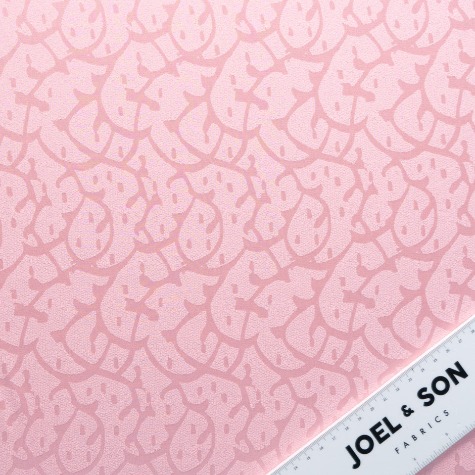 Baby Pink Abstract Jacquard Pure Silk