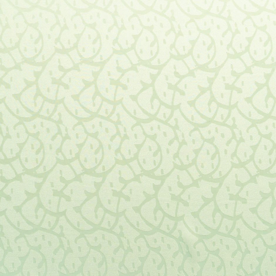 Soft Green Abstract Jacquard Pure Silk
