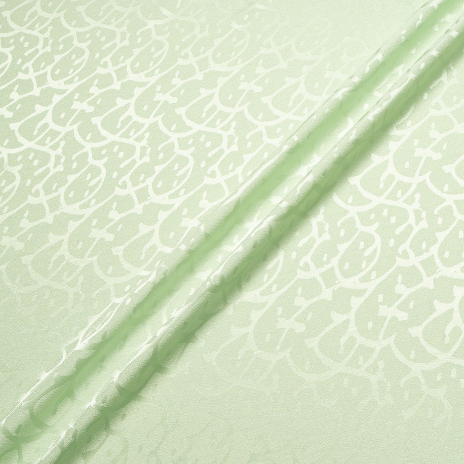 Soft Green Abstract Jacquard Pure Silk