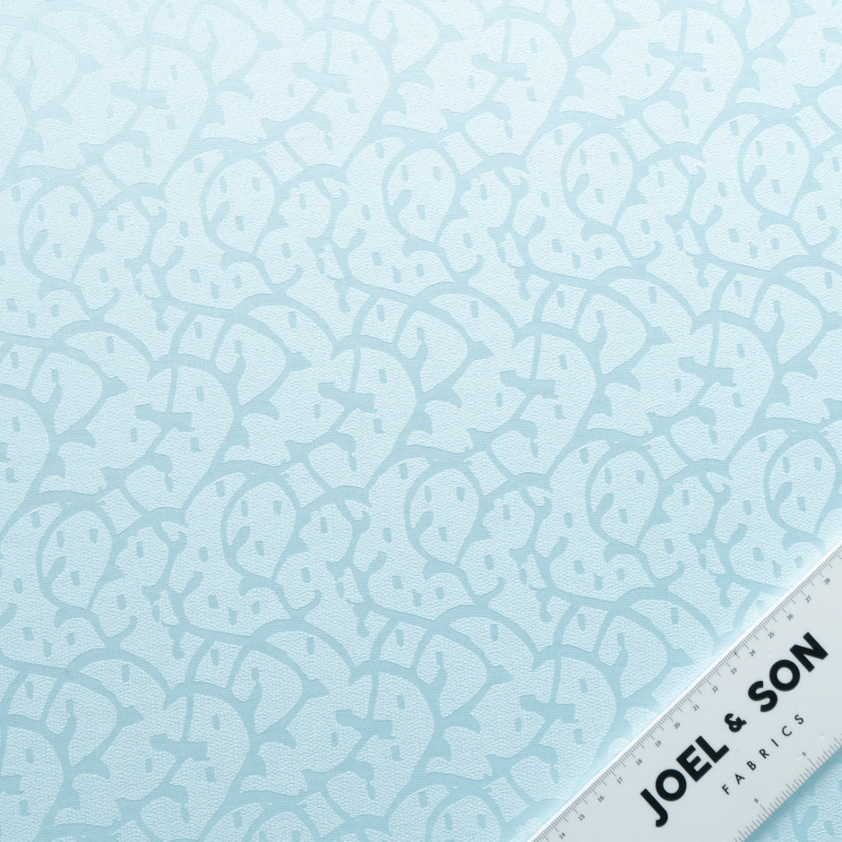 Pale Blue Abstract Jacquard Pure Silk