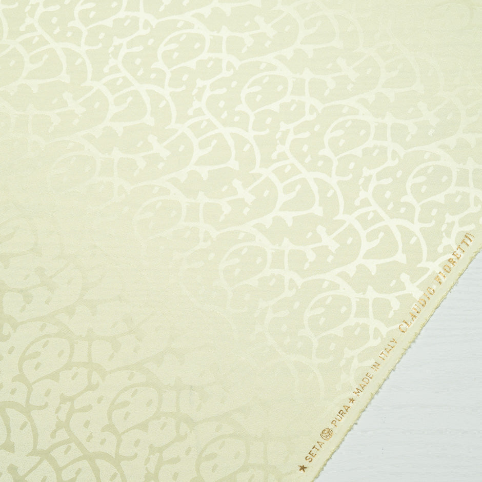 Lemon Sorbet Abstract Jacquard Pure Silk