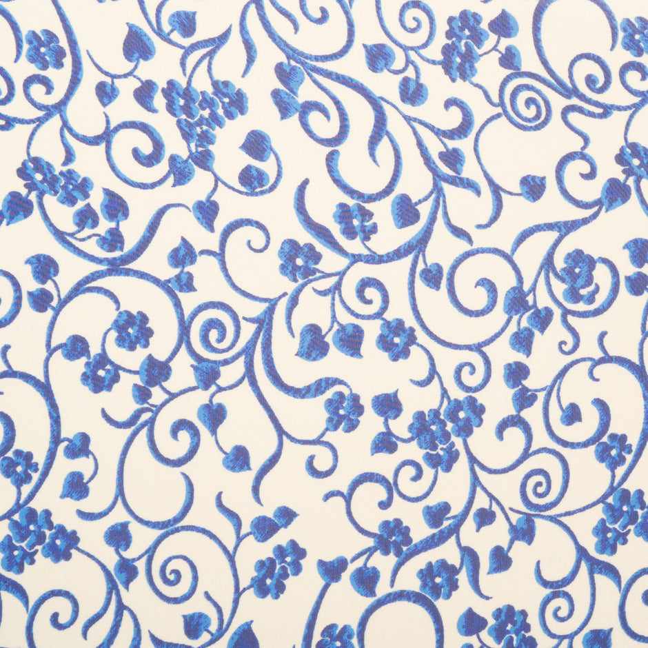 Blue Baroque Printed Ivory Pink Silk Georgette
