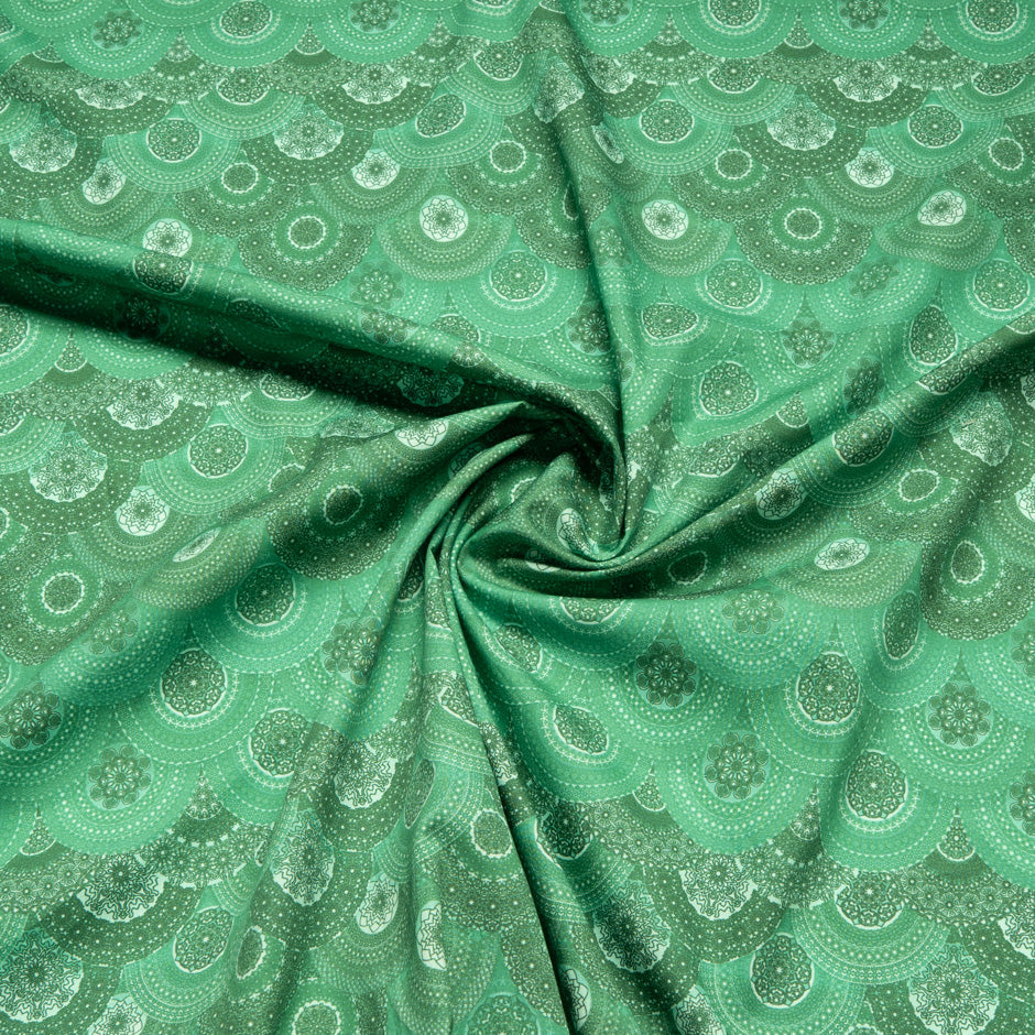 Green Geometric Printed Pure Cotton