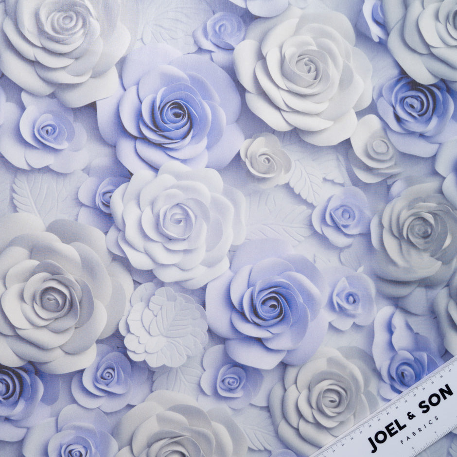 Lilac Floral Printed Pure Silk Georgette