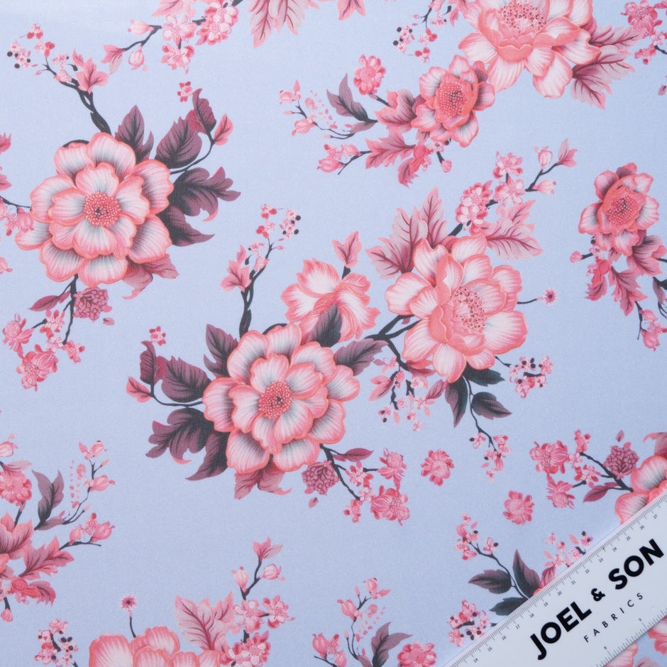 Soft Red Floral Printed Pure Silk Georgette