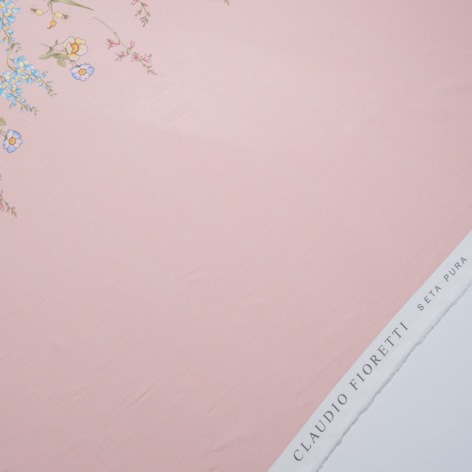 Wild Floral Printed Pink Pure Silk Georgette