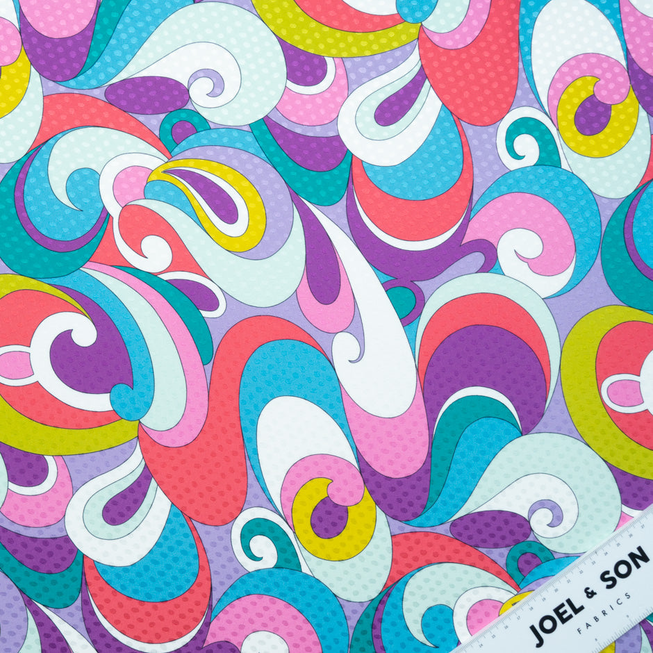 Multi-Coloured Geo Printed Silk Jacquard