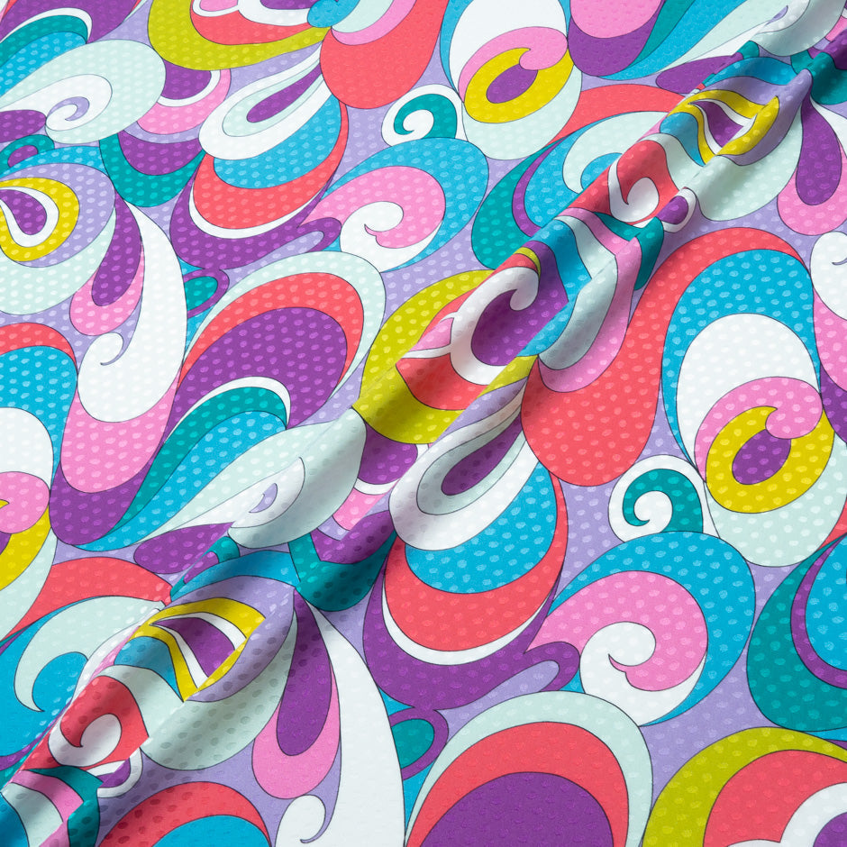 Multi-Coloured Geo Printed Silk Jacquard