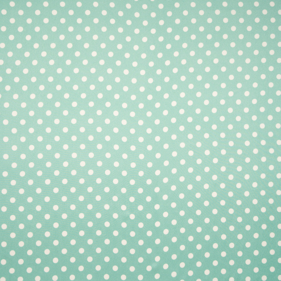 Ivory Spotted Mint Green Pure Silk Twill