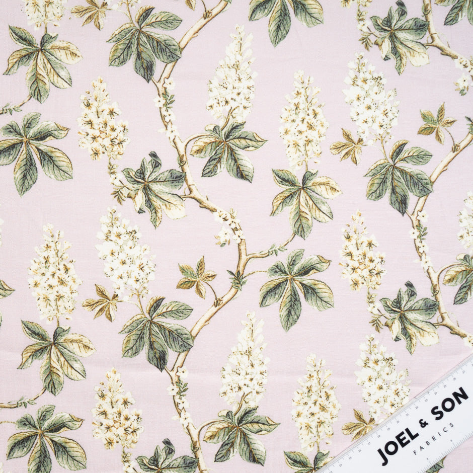 Floral Printed Dusty Pink Linen