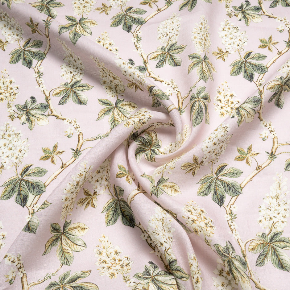 Floral Printed Dusty Pink Linen