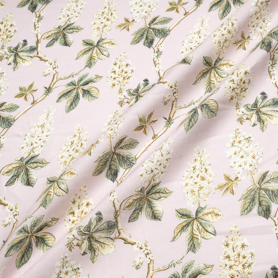 Floral Printed Dusty Pink Linen