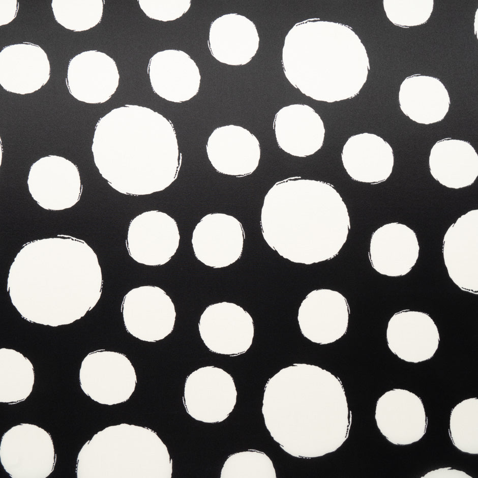 Ivory Spotted Black Silk Organza