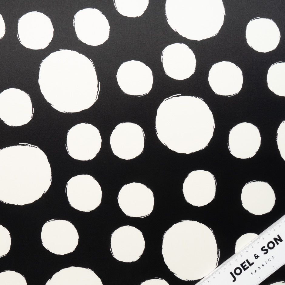 Ivory Spotted Black Silk Organza