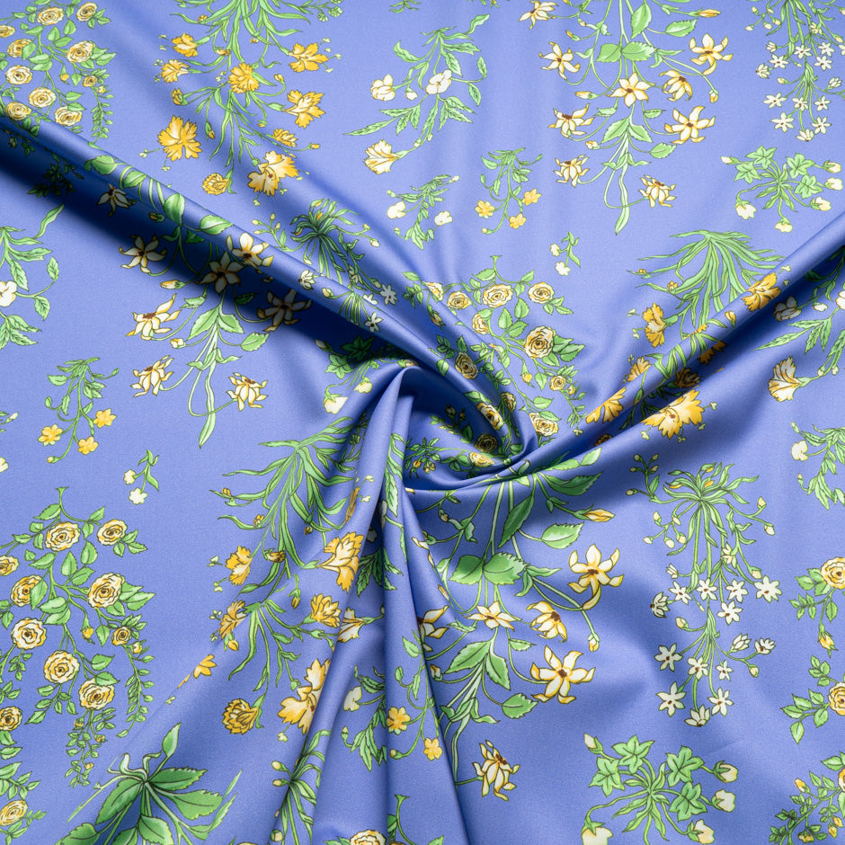 Dainty Floral Printed Deep Lavender Luxury Cotton