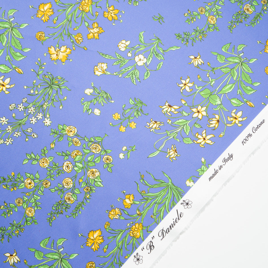 Dainty Floral Printed Deep Lavender Luxury Cotton
