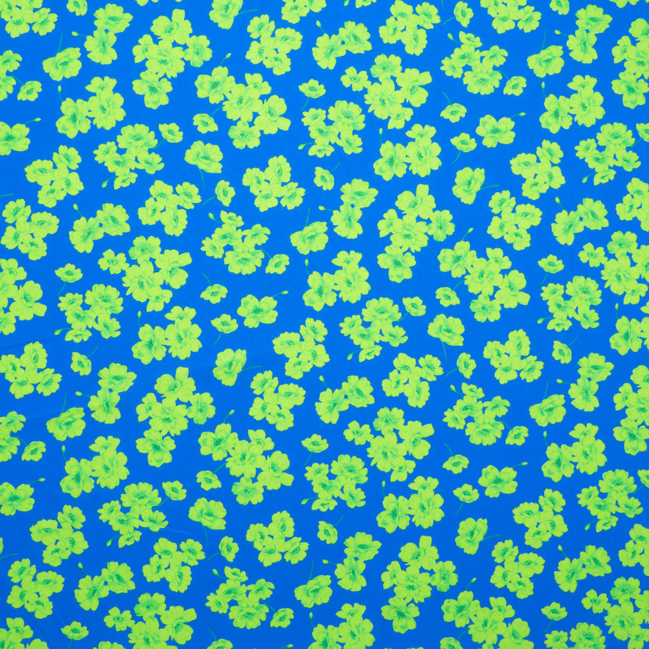 Apple Green Floral Printed Blue Pure Cotton
