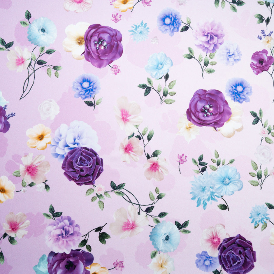Floral Printed Lilac Luxury Cotton