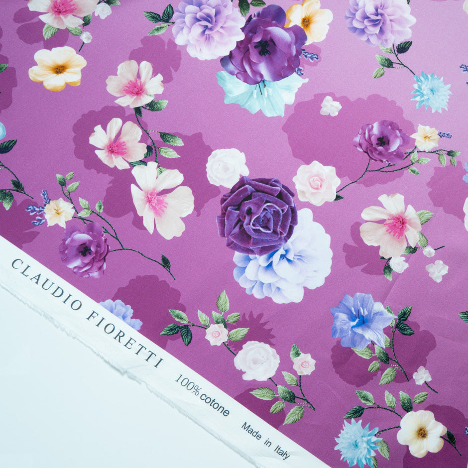 Floral Printed Lilac Luxury Cotton