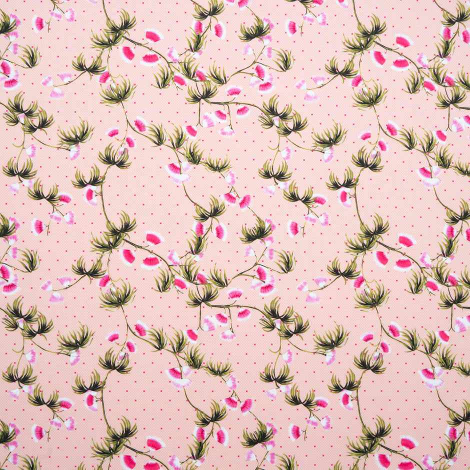 Delicate Pink Floral Printed Pure Cotton